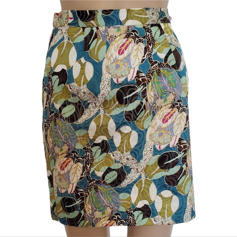 Roberto Cavalli Silk Abstract Floral Skirt (IT 38)